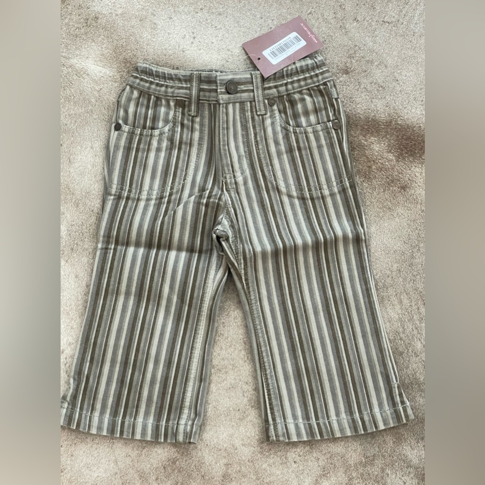 NWT Girl’s GIMOS 100%Cotton Striped Pants Size 24m